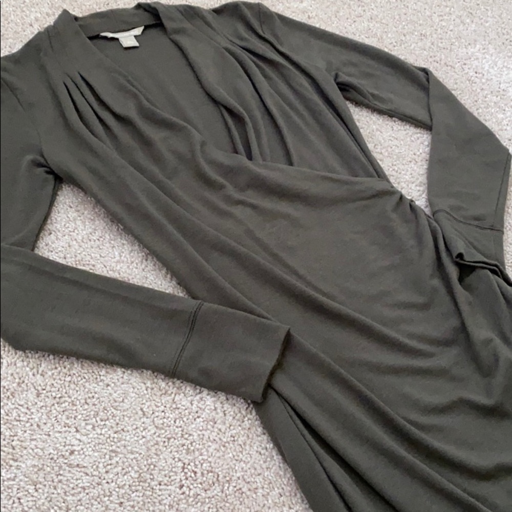 Banana Republic Ruched Long Sleeve Sweater Dress